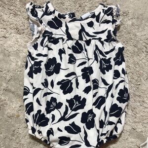 Old Navy Black and White Floral Bodysuit